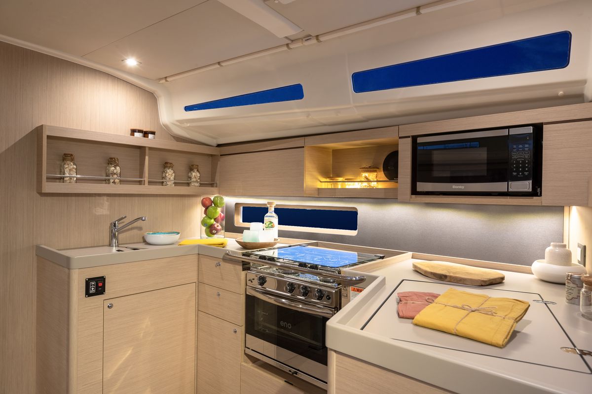 Galley of Moorings 42.3 Club, a Beneteau Oceanis 40.1 sailboat at Road Town, British Virgin Islands