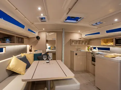 Salon of Moorings 42.3 Club, a Beneteau Oceanis 40.1 sailboat at Road Town, British Virgin Islands