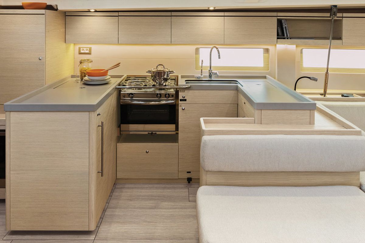Galley of Sunsail 52.4 Classic, a Beneteau Oceanis 51.1 sailboat at Općina Marina, Croatia