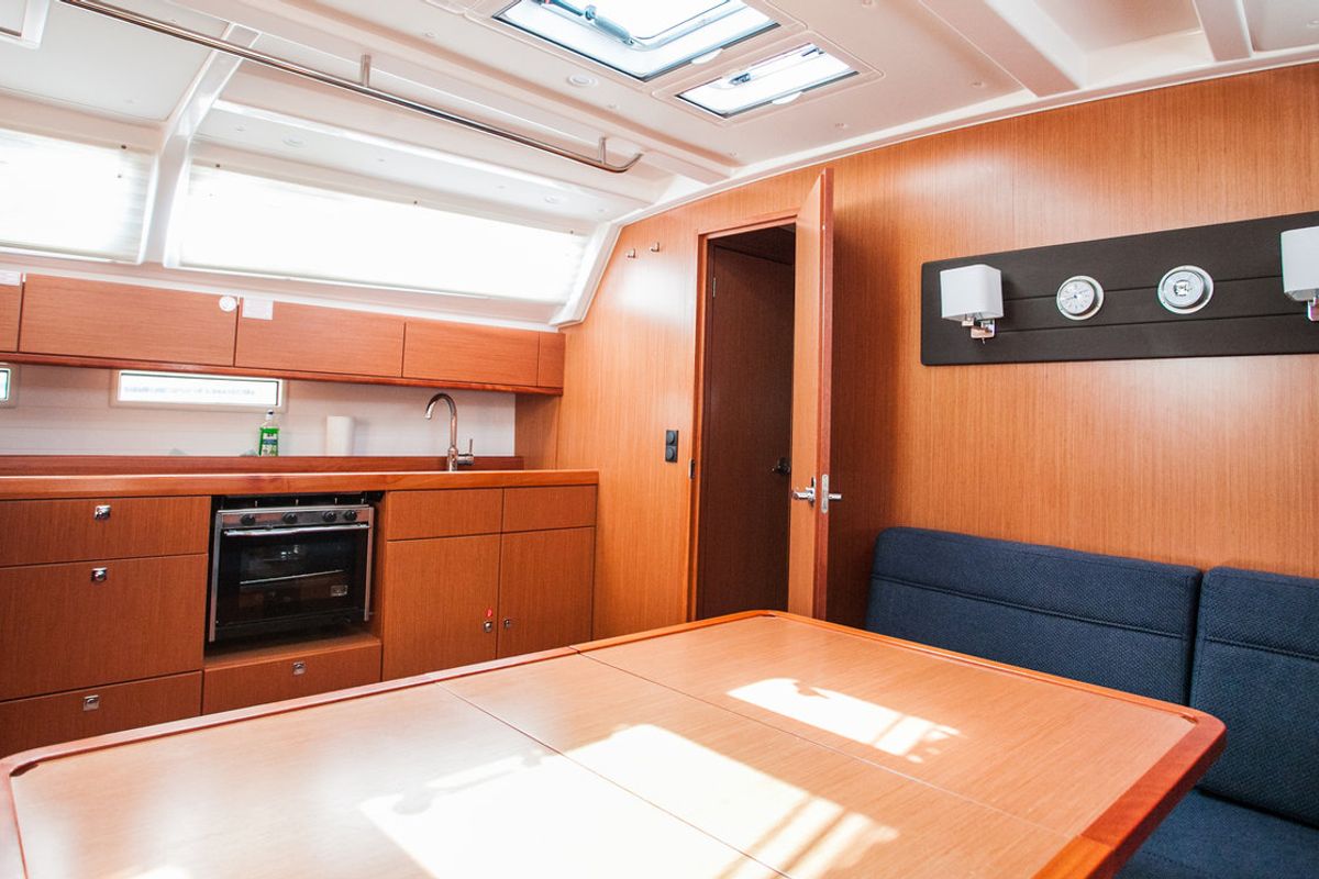 Cabin on Lovro, a Bavaria Cruiser 46 sailboat at Split, Croatia