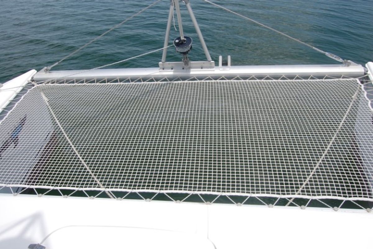 Deck of Kupela Cuba, a Fountaine Pajot Lavezzi 40 catamaran at Cienfuegos, Cuba