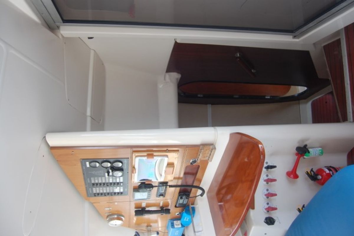 Cockpit of Kupela Cuba, a Fountaine Pajot Lavezzi 40 catamaran at Cienfuegos, Cuba
