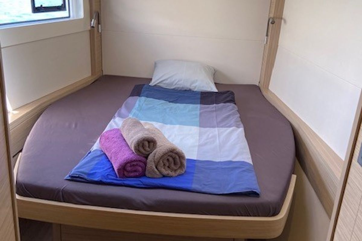 Cabin on Star of the Seas IV, a Lagoon 46 catamaran at Alameda, United States