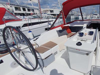 Deck of IVY, a Beneteau Oceanis 46.1 sailboat at Split, Croatia