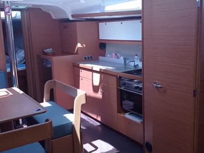 Galley of Esperanza, a Dufour 430 GL sailboat at Marmaris, Turkey