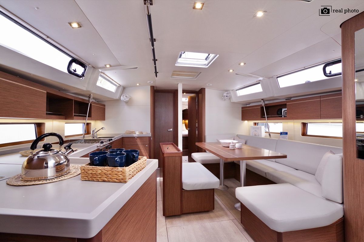 Galley of Arianna - Water maker, Solar Panel, a Beneteau Oceanis 46.1 sailboat at Tonnarella, Italy