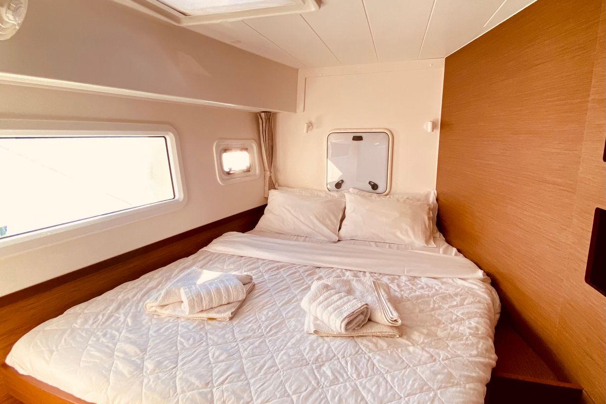 Cabin on Maresol (Pax 12) , a Lagoon 42 catamaran at Municipal Unit of Lefkada, Greece