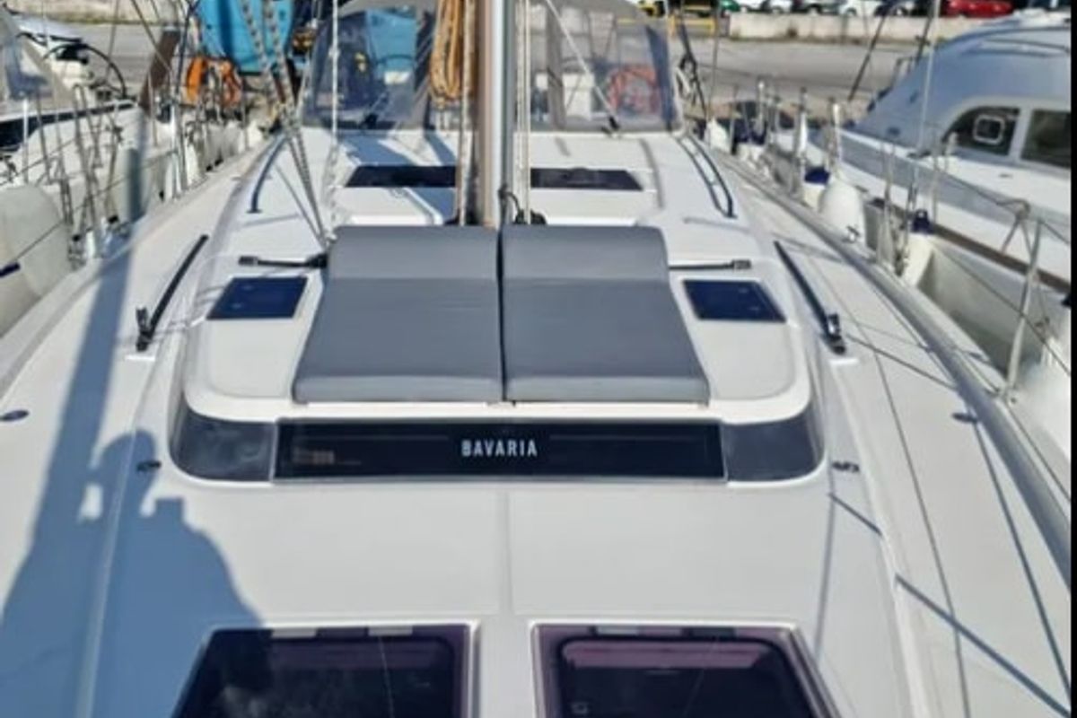 Deck of AF-C45VOL, a Bavaria C45 sailboat at Volos Municipality, Greece