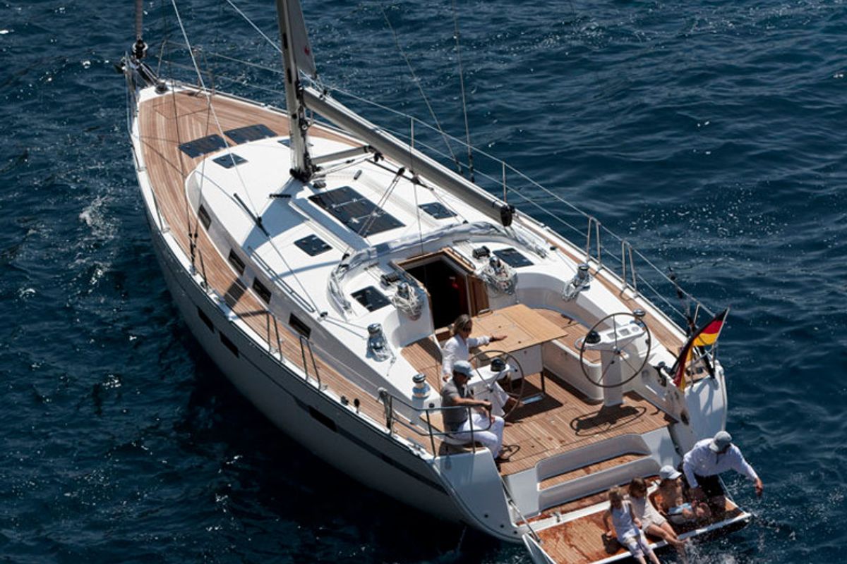 Exterior view of AF-C45VOL, a Bavaria C45 sailboat at Volos Municipality, Greece