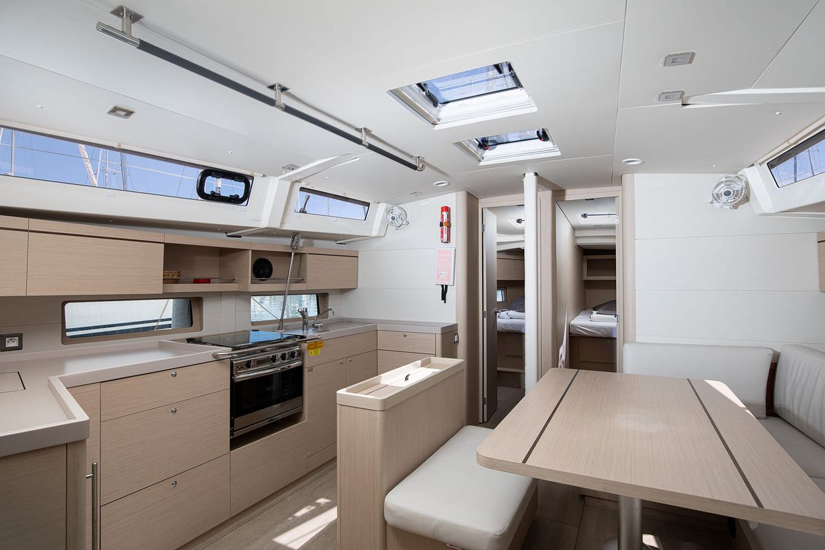 Galley of Contessa di Mare, a Beneteau Oceanis 46.1 sailboat at Općina Medulin, Croatia