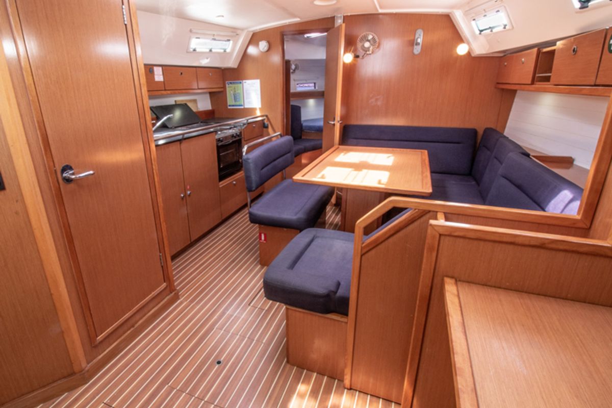 Salon of Vlassis, a Bavaria 40 sailboat at Municipal Unit of Lefkada, Greece