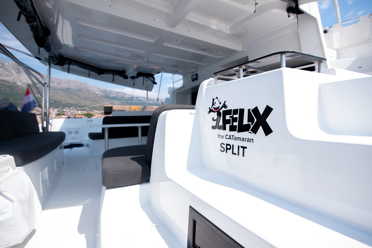 Felix, a Lagoon 46 catamaran at Grad Kaštela, Croatia