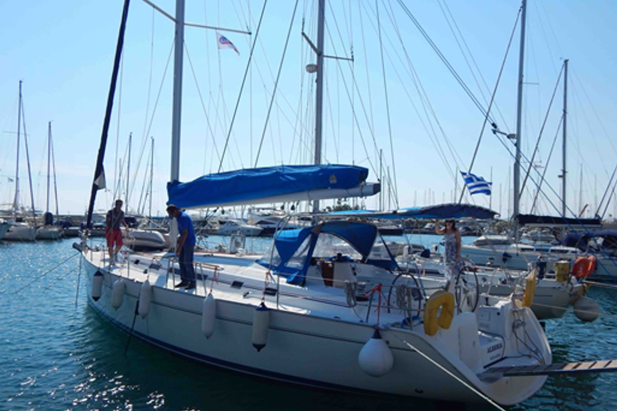 Exterior view of Alegria, a Beneteau Cyclades 50.5 sailboat at Municipal Unit of Nea Peramos, Greece
