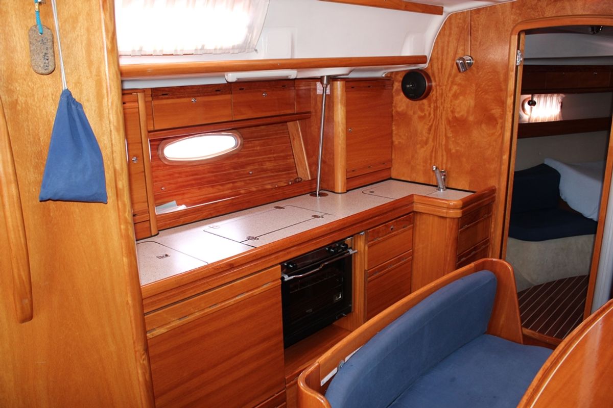 Galley of Thetis, a Bavaria 39 Cruiser sailboat at Općina Vrsar, Croatia