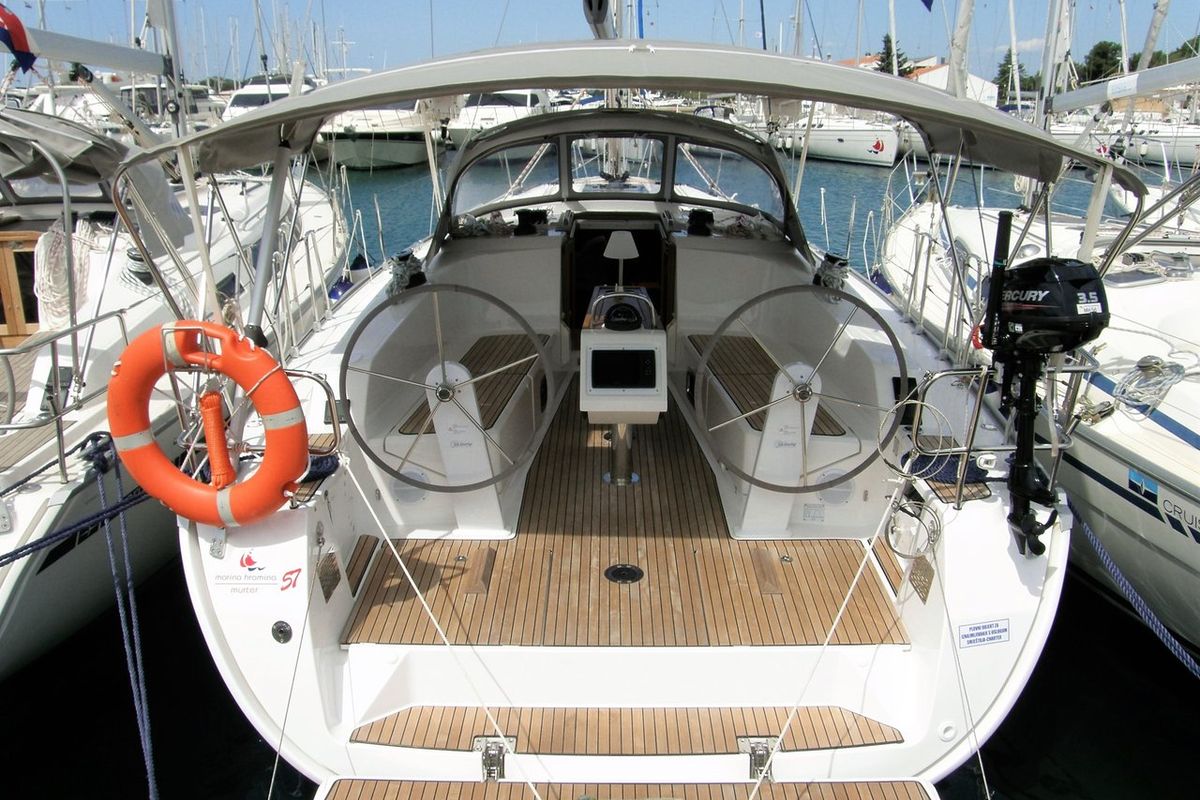 Cockpit of MH 60, a Bavaria Cruiser 41 sailboat at Murter, Croatia