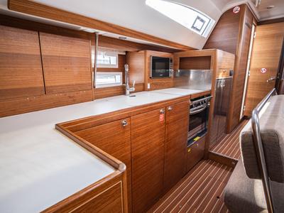 Galley of Diana, a Elan Impression 45.1 sailboat at Pirovac, Croatia