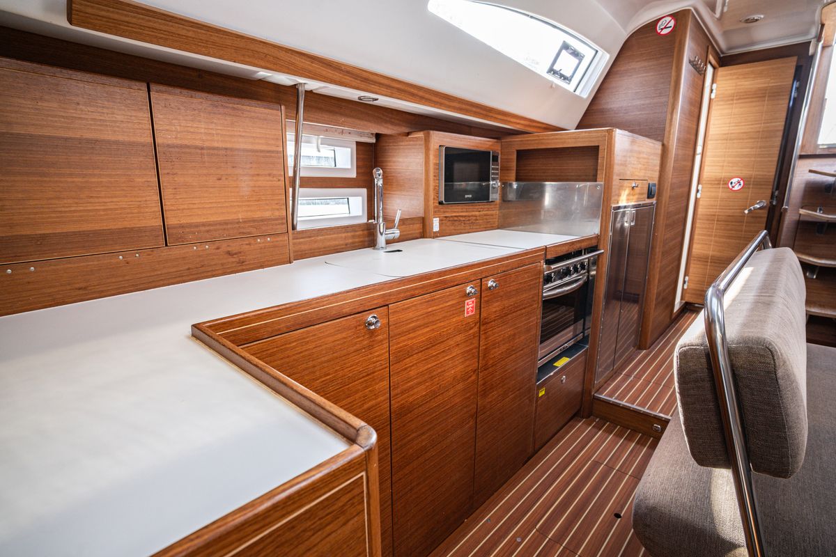 Galley of Diana, a Elan Impression 45.1 sailboat at Pirovac, Croatia