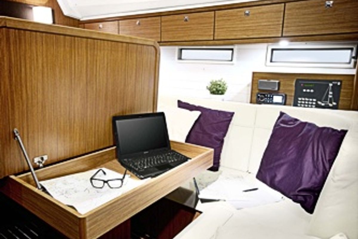 Salon of Five, a Bavaria Cruiser 46 sailboat at Fisksätra, Sweden