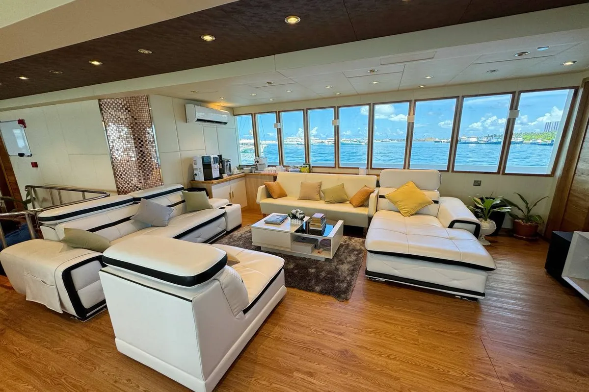 Salon of North Seven Liveaboard, a Custom Made North Seven yacht at Malé, Maldives