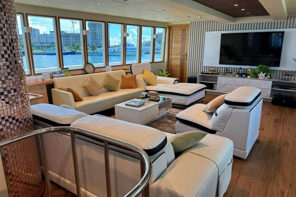 Salon of North Seven Liveaboard, a Custom Made North Seven yacht at Malé, Maldives