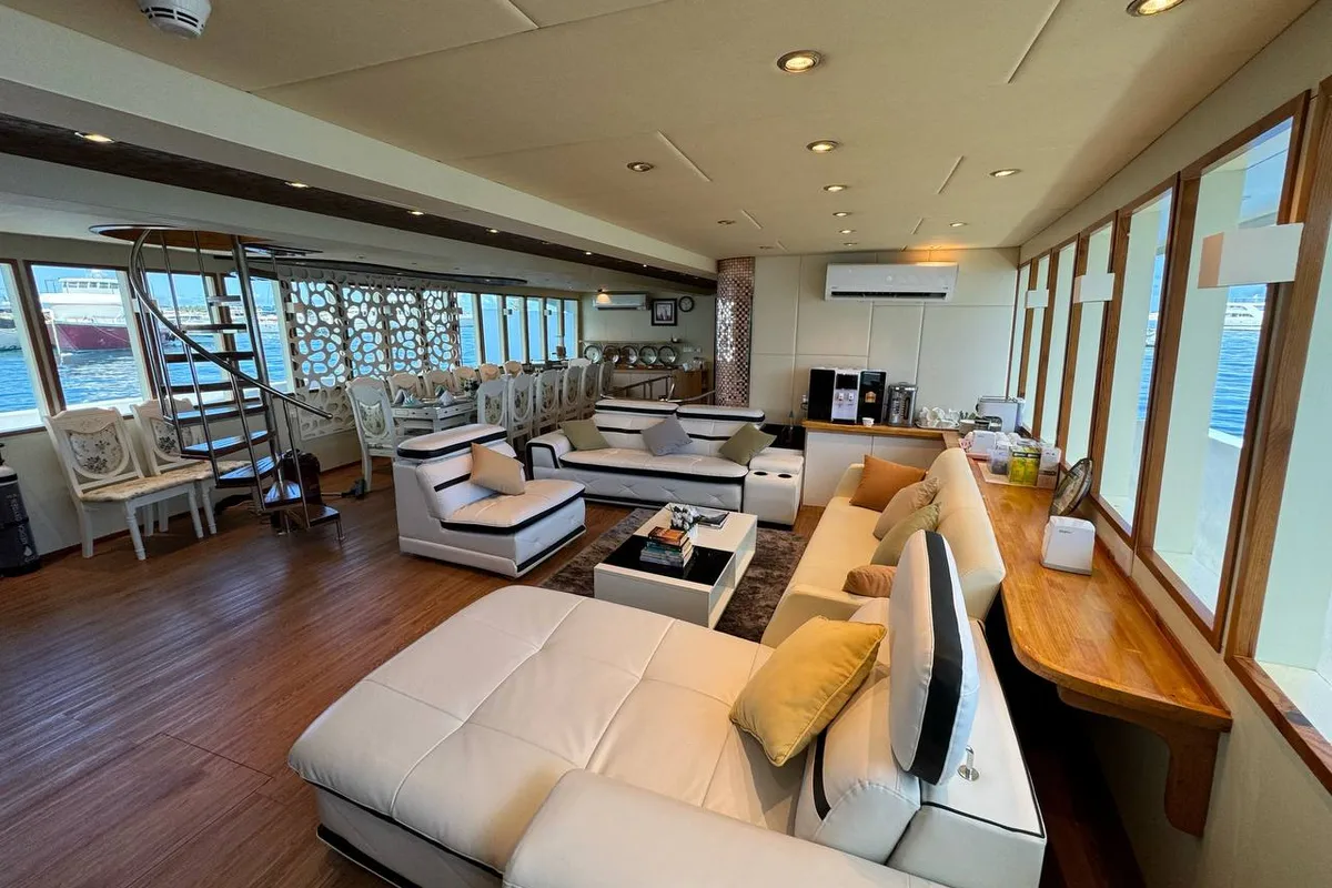 Salon of North Seven Liveaboard, a Custom Made North Seven yacht at Malé, Maldives