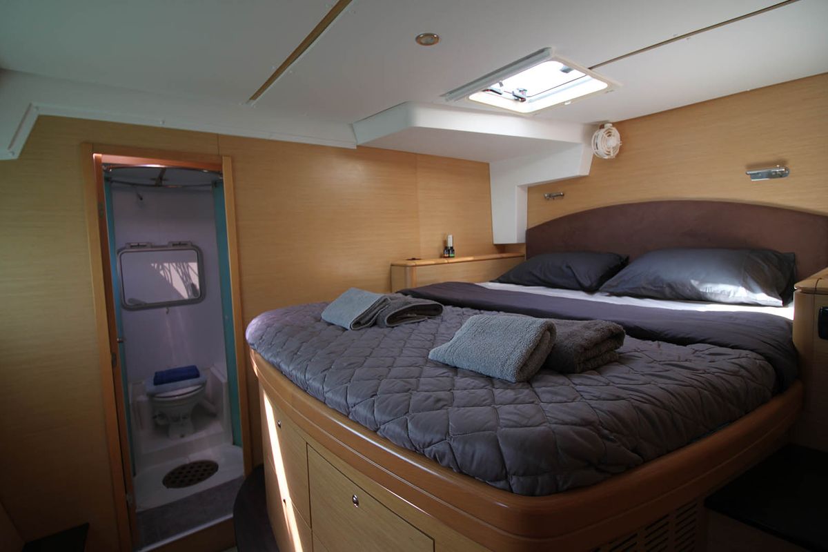 Cabin on The Big Deal, a Lagoon 500 - 5 + 1 + 1 cab. catamaran at Athens, Greece