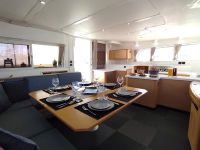 Salon of The Big Deal, a Lagoon 500 - 5 + 1 + 1 cab. catamaran at Athens, Greece