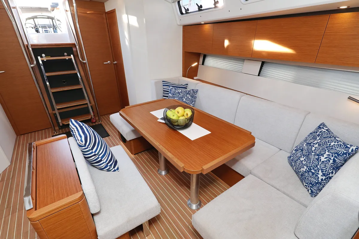 Salon of Nami, a Hanse Yachts Hanse 460 sailboat at Grad Kaštela, Croatia