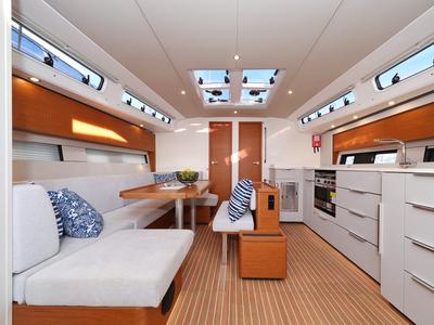 Salon of Nami, a Hanse Yachts Hanse 460 sailboat at Grad Kaštela, Croatia
