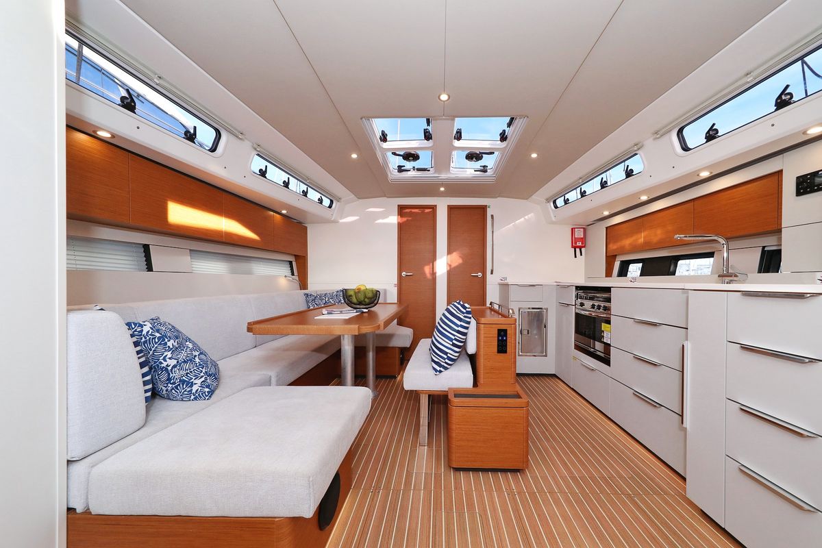 Salon of Nami, a Hanse Yachts Hanse 460 sailboat at Grad Kaštela, Croatia