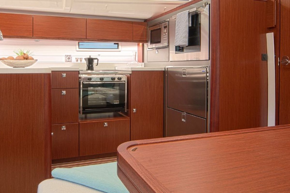 Galley of Konstantinos II, a Bavaria Cruiser 51 sailboat at Municipal Unit of Lefkada, Greece