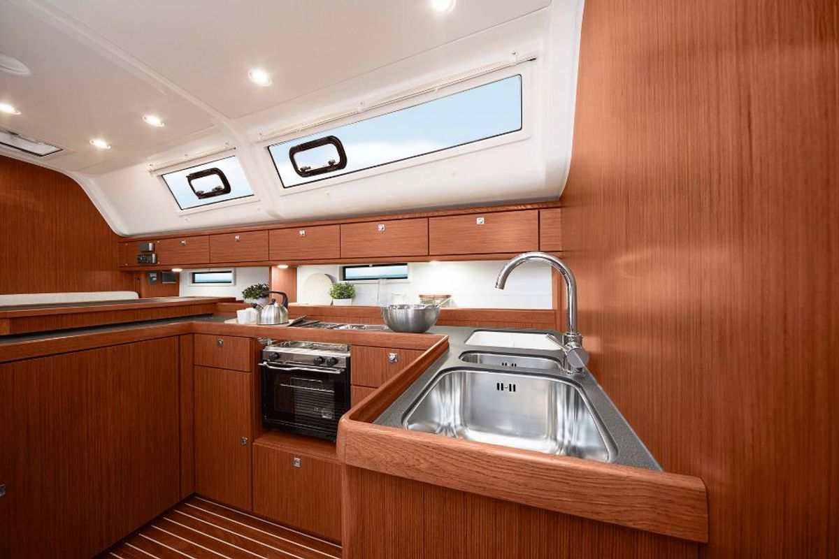 Galley of Konstantinos II, a Bavaria Cruiser 51 sailboat at Municipal Unit of Lefkada, Greece