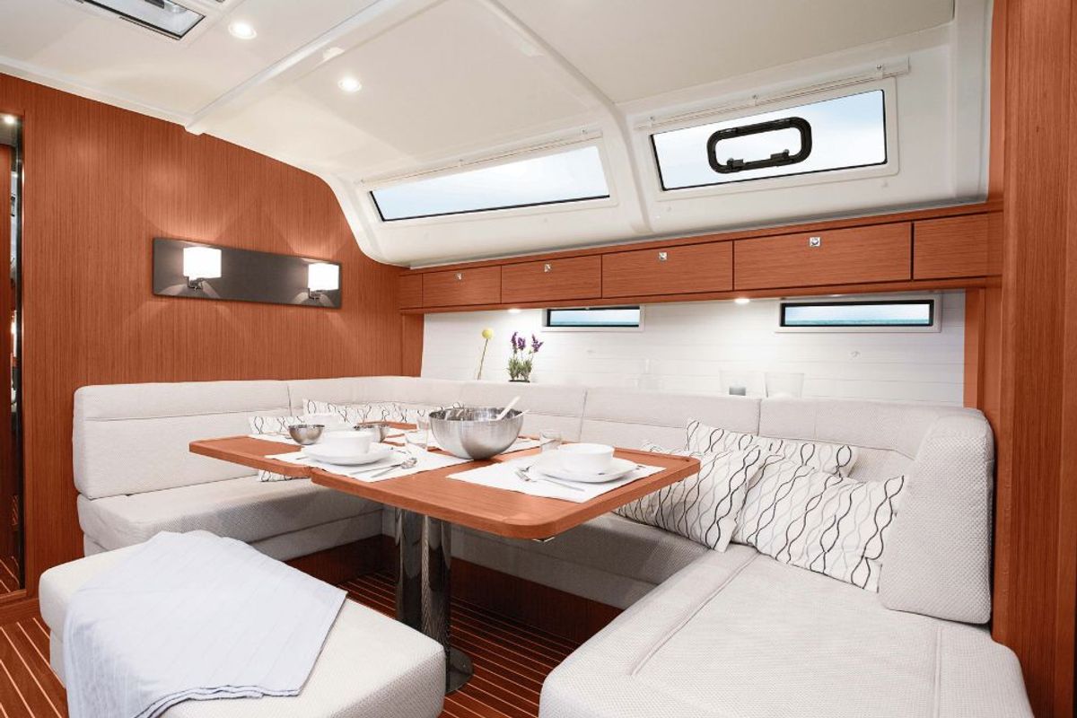 Salon of Konstantinos II, a Bavaria Cruiser 51 sailboat at Municipal Unit of Lefkada, Greece