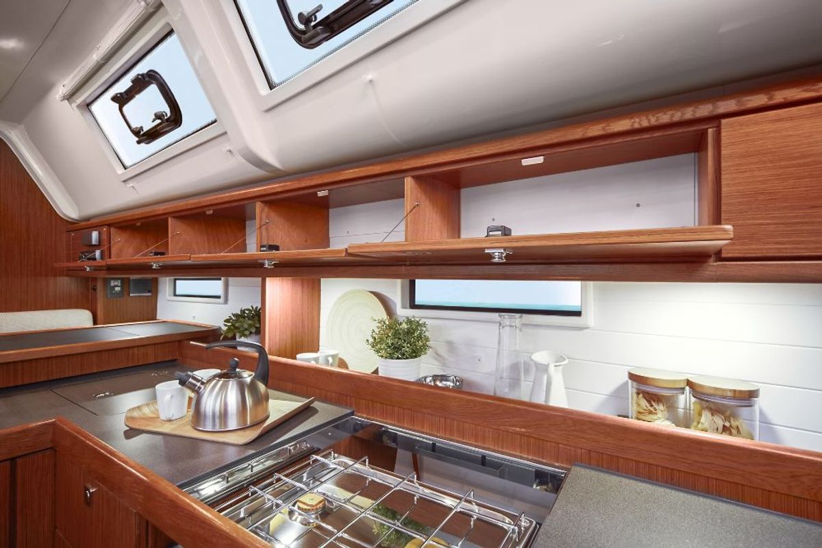 Galley of Konstantinos II, a Bavaria Cruiser 51 sailboat at Municipal Unit of Lefkada, Greece