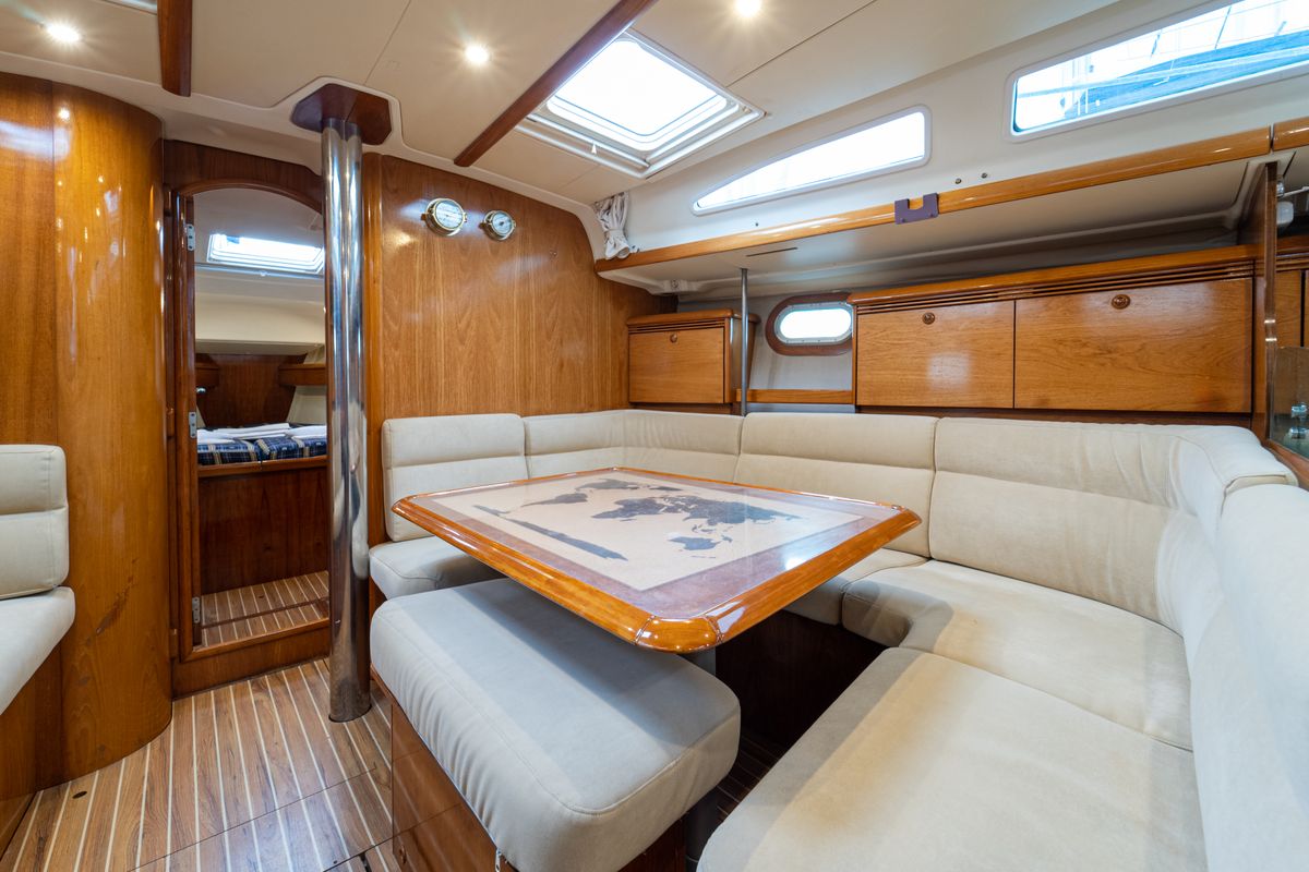 Salon of Tatanos, a Jeanneau Sun Odyssey 43  sailboat at Kavala, Greece