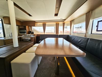 Deck of Mila, a Lagoon 50 catamaran at Seget Donji, Croatia
