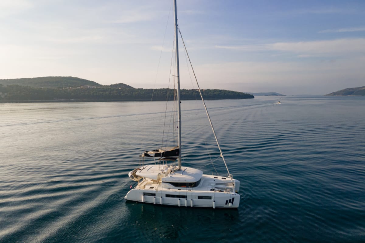 Head on Mila, a Lagoon 50 catamaran at Seget Donji, Croatia