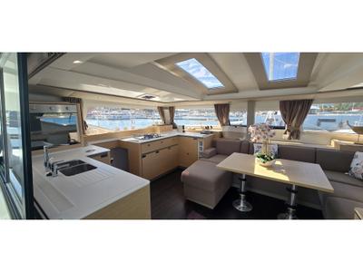 Galley of Heidsieck, a Fountaine Pajot Elba 45 catamaran at Olbia, Italy