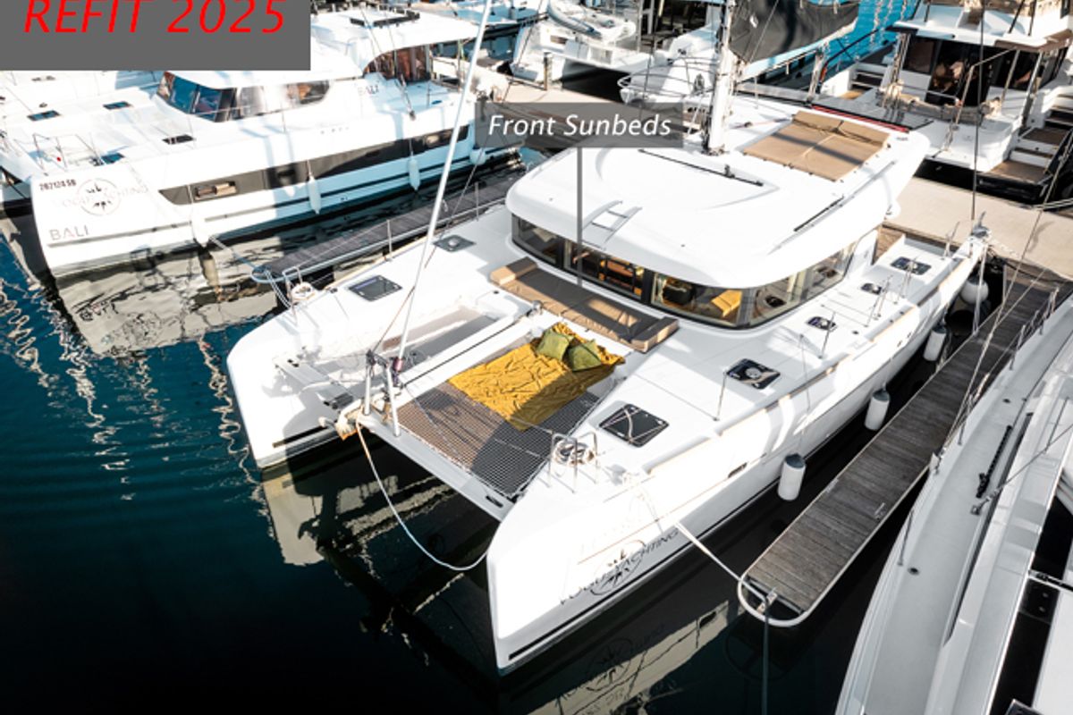 Exterior view of NEMO, a Lagoon 39 catamaran at Grad Šibenik, Croatia