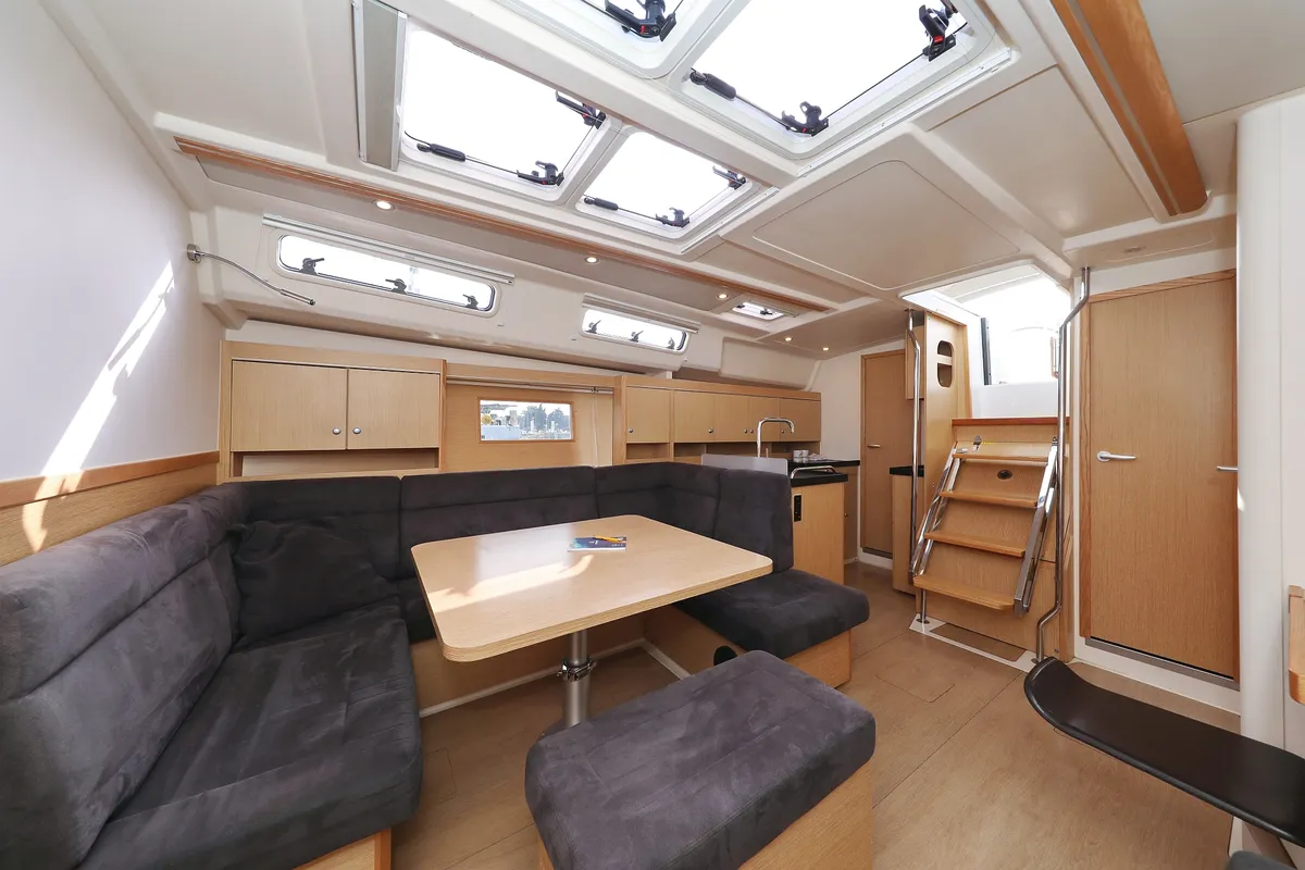 Salon of Susso, a Hanse Yachts Hanse 455 sailboat at Grad Biograd na Moru, Croatia