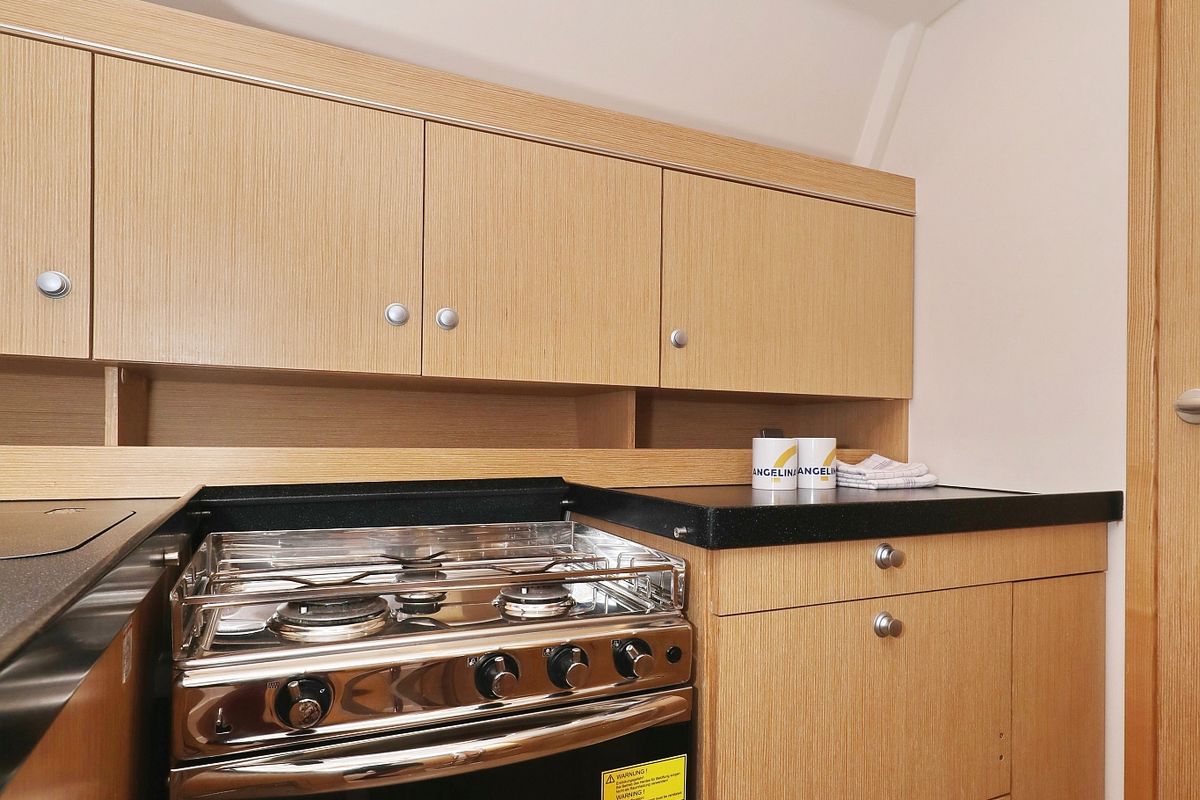 Galley of Susso, a Hanse Yachts Hanse 455 sailboat at Grad Biograd na Moru, Croatia