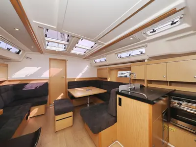 Salon of Susso, a Hanse Yachts Hanse 455 sailboat at Grad Biograd na Moru, Croatia