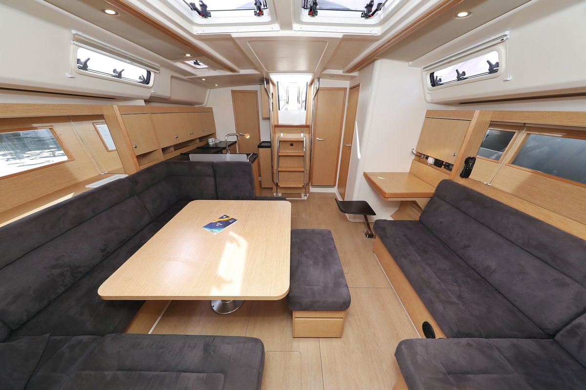 Salon of Susso, a Hanse Yachts Hanse 455 sailboat at Grad Biograd na Moru, Croatia