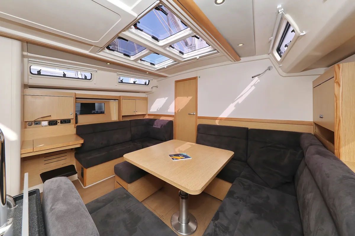 Salon of Susso, a Hanse Yachts Hanse 455 sailboat at Grad Biograd na Moru, Croatia