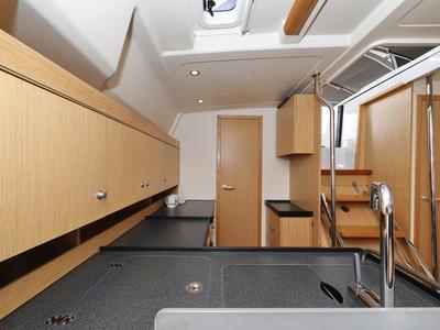 Galley of Susso, a Hanse Yachts Hanse 455 sailboat at Grad Biograd na Moru, Croatia