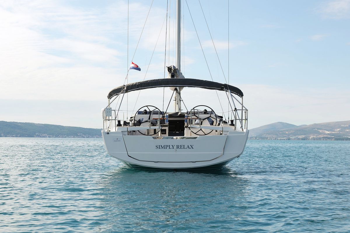 Exterior view of Simply Relax, a Hanse Yachts Hanse 460 sailboat at Općina Sukošan, Croatia