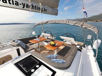 Deck of Simply Relax, a Hanse Yachts Hanse 460 sailboat at Općina Sukošan, Croatia
