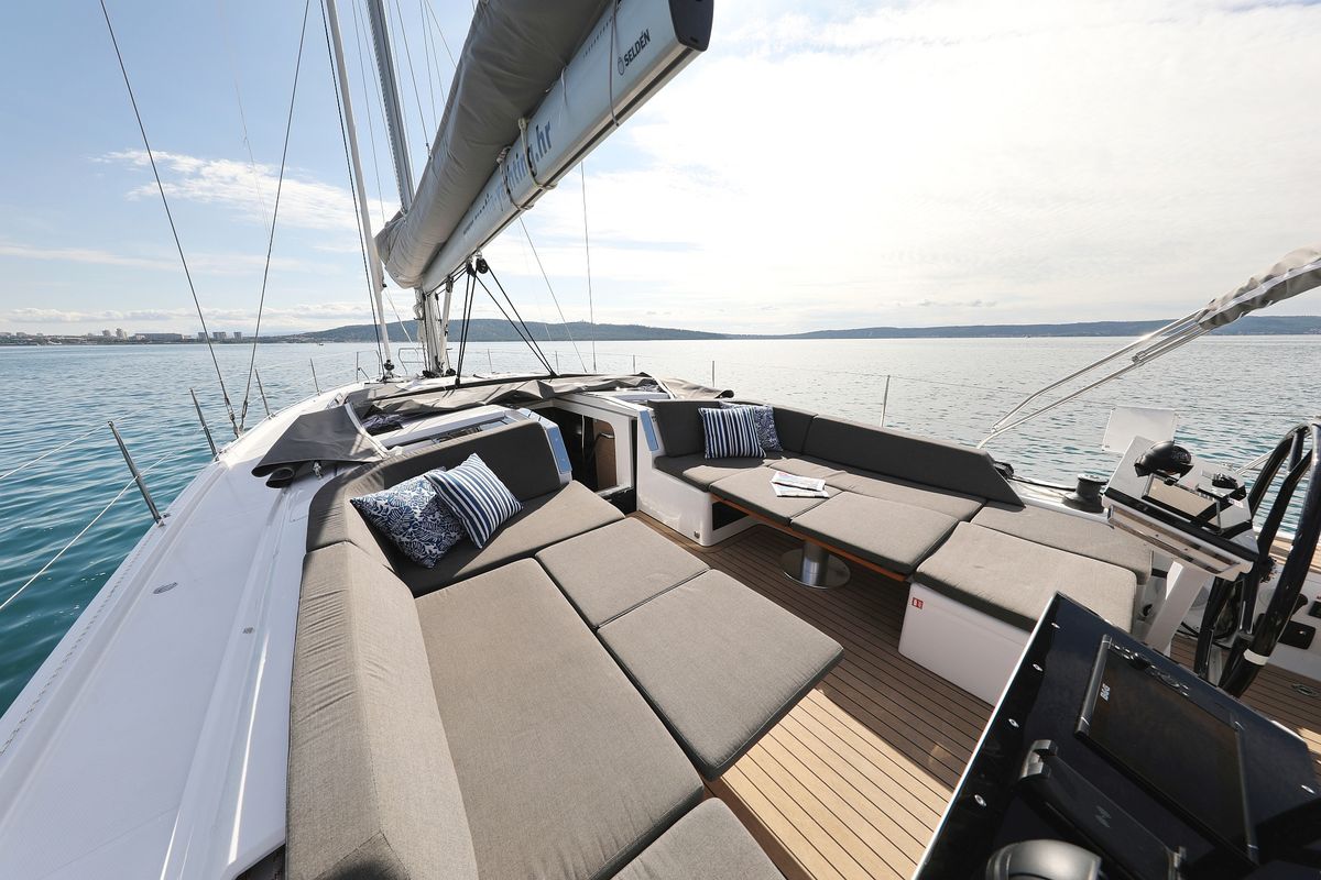 Deck of Simply Relax, a Hanse Yachts Hanse 460 sailboat at Općina Sukošan, Croatia