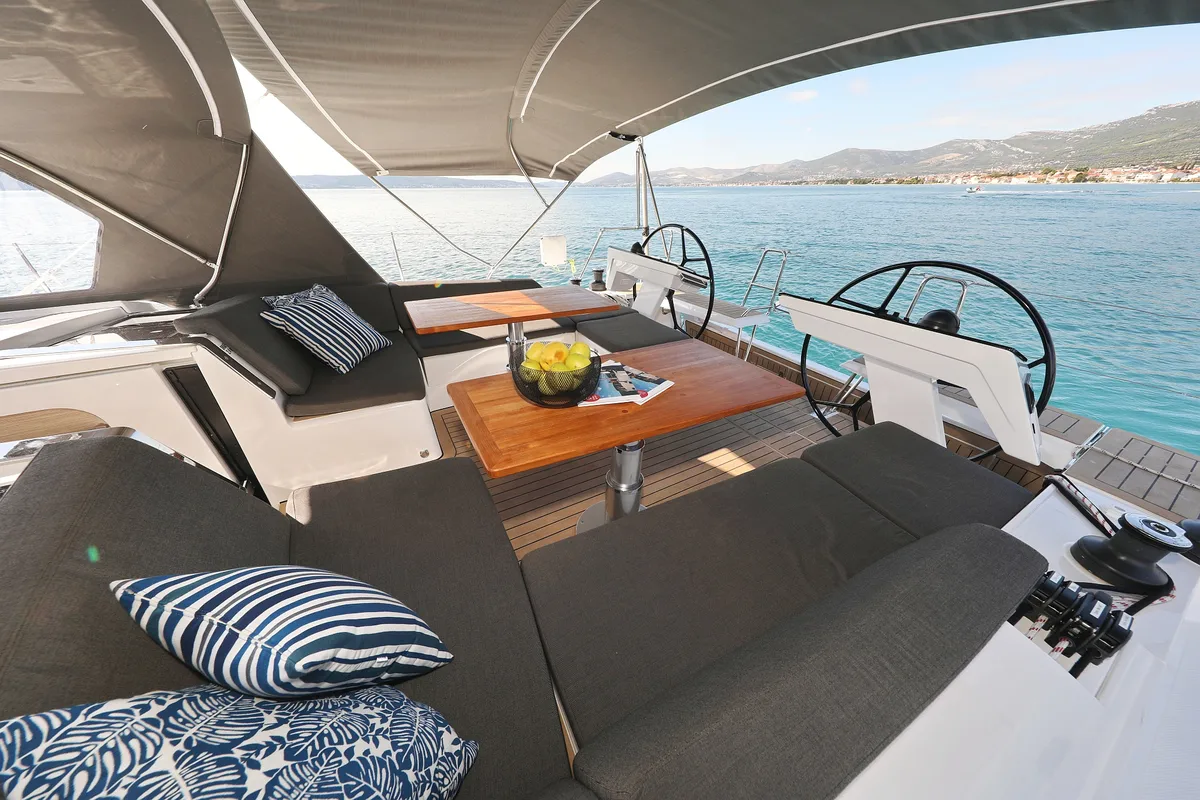 Deck of Simply Relax, a Hanse Yachts Hanse 460 sailboat at Općina Sukošan, Croatia