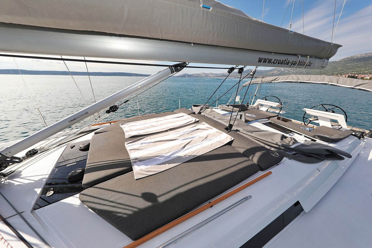 Deck of Simply Relax, a Hanse Yachts Hanse 460 sailboat at Općina Sukošan, Croatia
